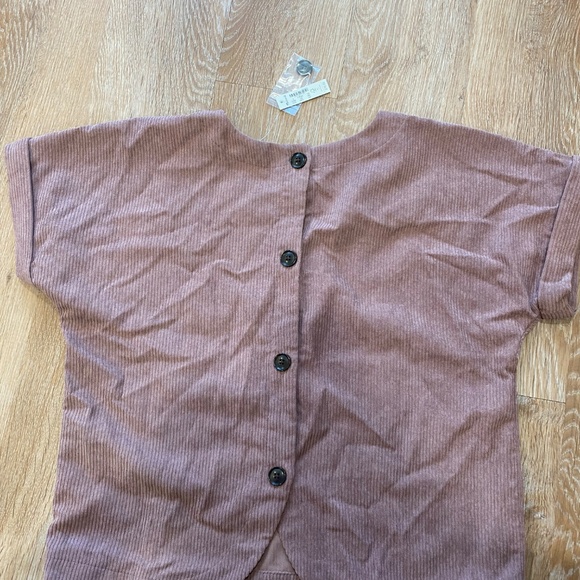 Madewell Corduroy V-Neck Top Color Fig - Picture 3 of 3